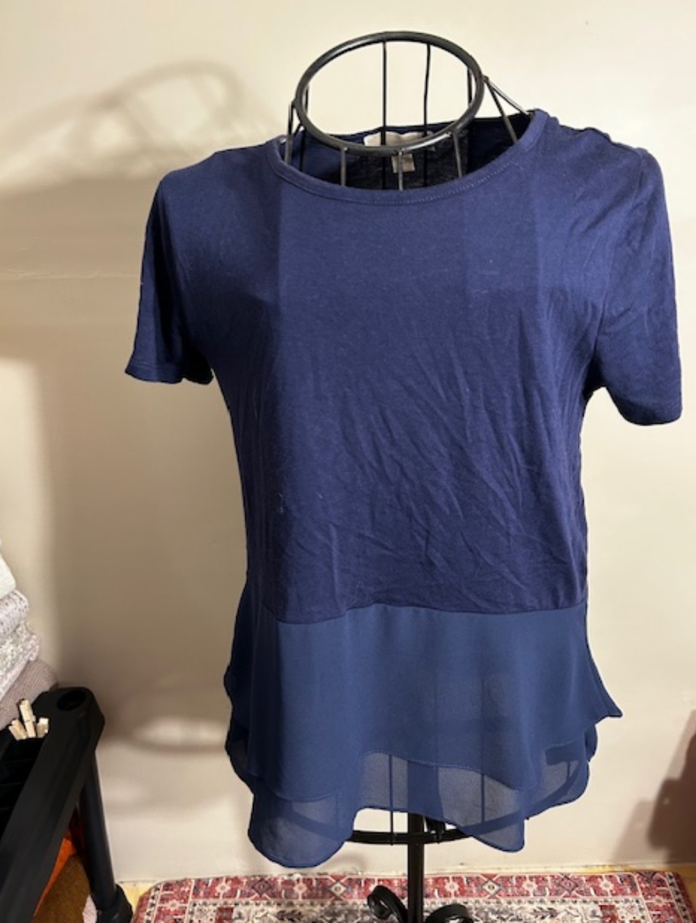 michael michael kors size medium womens tee shirt dark blue  casual dress t